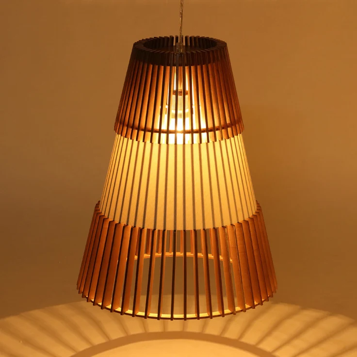 1-lichts restaurant hanglamp met conische bamboe kap modernistisch bruin hangend plafondlicht Clearhalo
