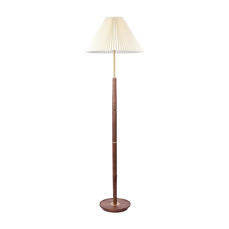 1-lichts staande lamp minimalisme taps toelopende geplooide stoffen vloerlamp wit voor woonkamer Clearhalo