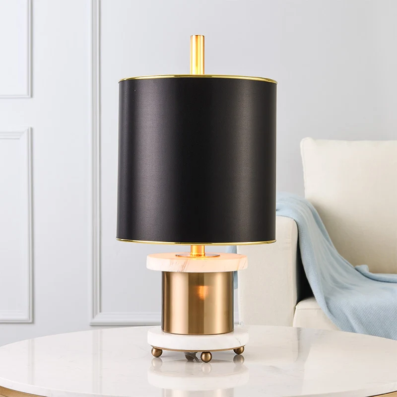 1-lichts stoffen taakverlichting Traditionele zwarte trommelvormige slaapkamerleeslamp Clearhalo