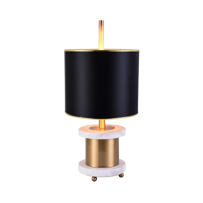 1-lichts stoffen taakverlichting Traditionele zwarte trommelvormige slaapkamerleeslamp Clearhalo