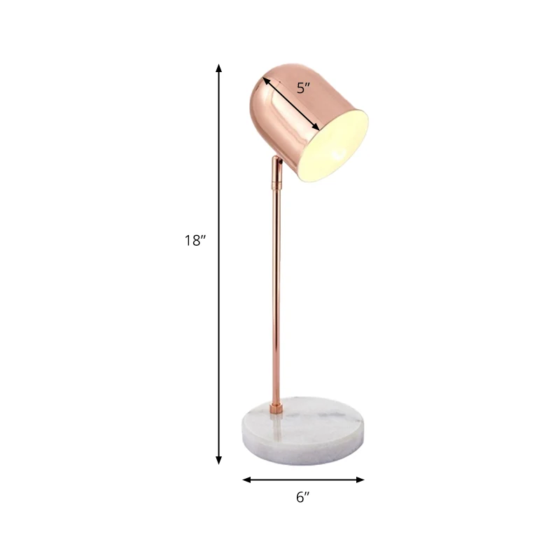 1-lichts studeerkamer bureaulamp met langwerpige koepel metalen kap modernistisch chroom/koper leesboeklicht Clearhalo