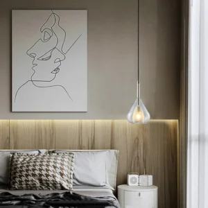 1-lichts Teardrop hanglamp moderne dubbele glazen hanglamp voor woonkamer Clearhalo