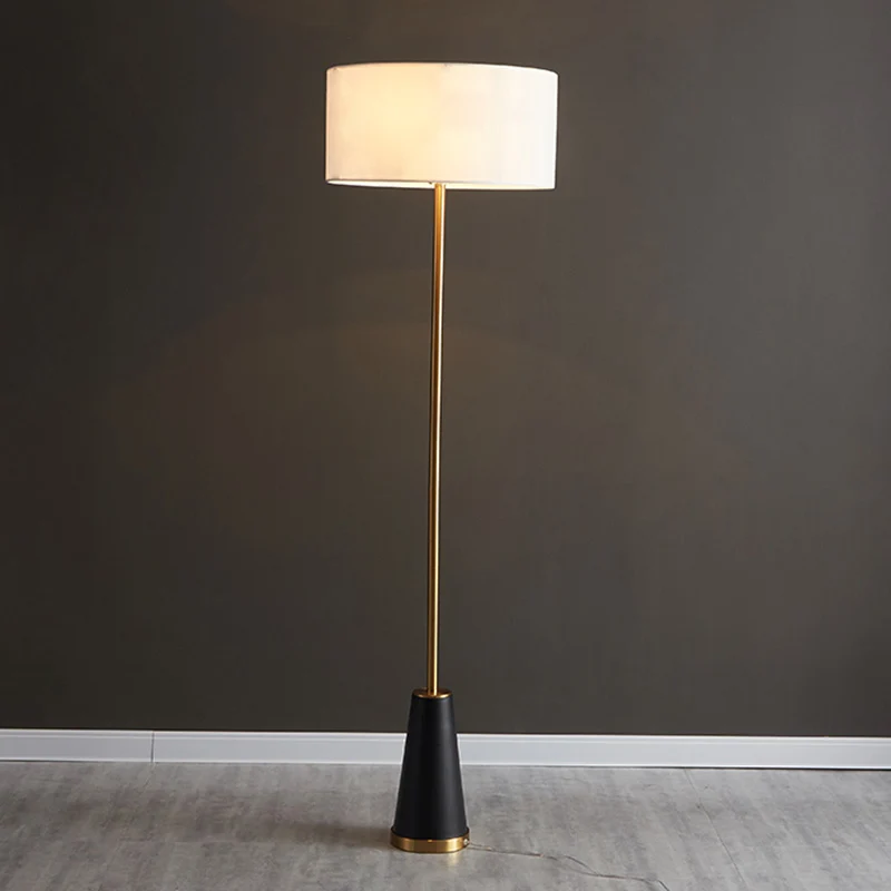 1-lichts vloerverlichting Eenvoud Trommelvormige stoffen staande lamp voor woonkamer Clearhalo