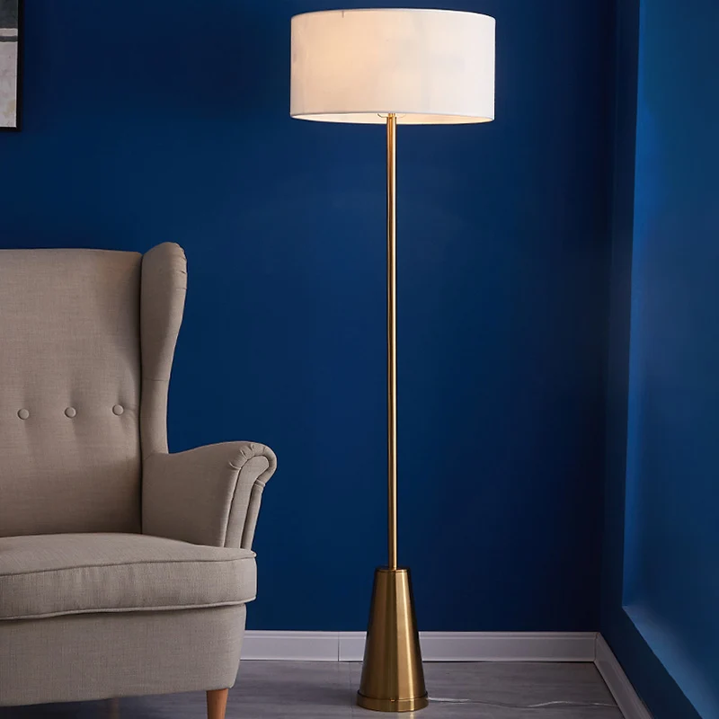 1-lichts vloerverlichting Eenvoud Trommelvormige stoffen staande lamp voor woonkamer Clearhalo