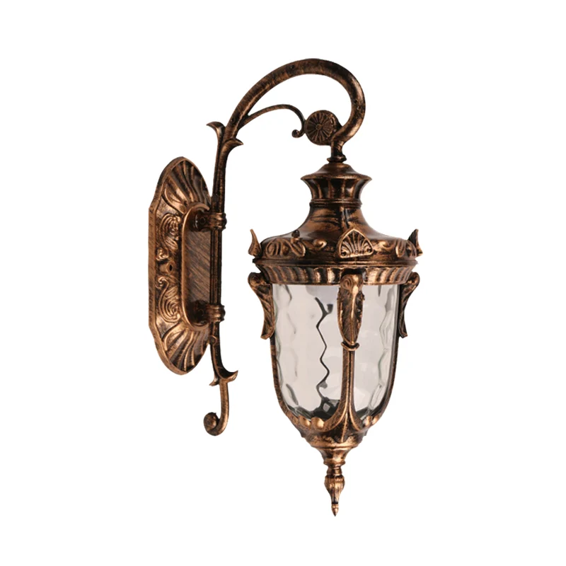 1-lichts wandmontage verlichting lodges eikelvorm helder waterglas wandlamp schans messing Clearhalo