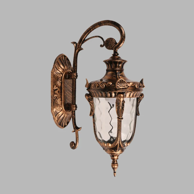 1-lichts wandmontage verlichting lodges eikelvorm helder waterglas wandlamp schans messing Clearhalo