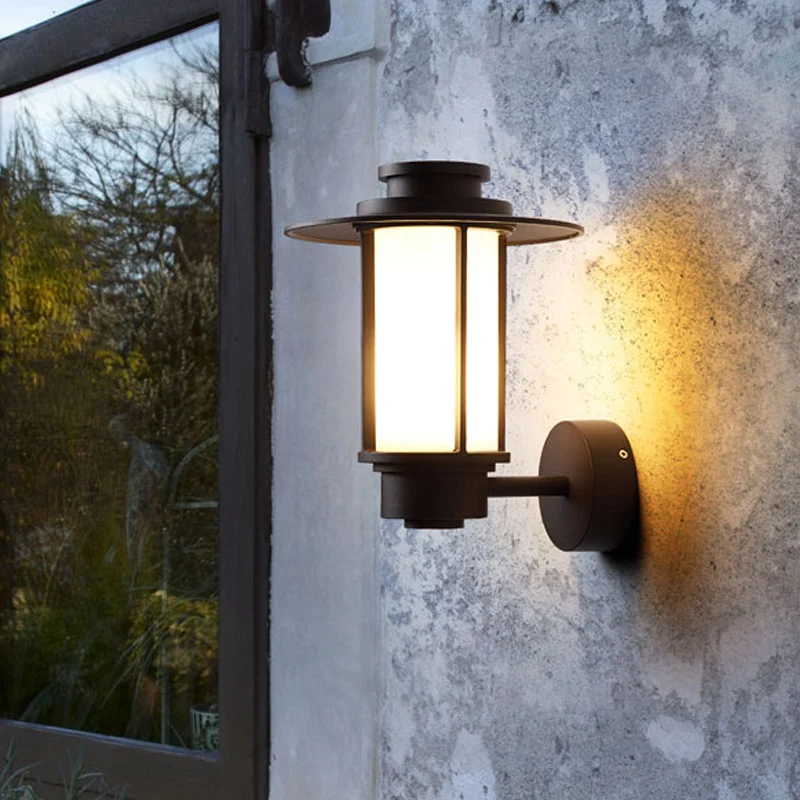 1-lichts witte glazen wandmontage verlichting Lodge-stijl koffieafwerking buitenwandkandelaar Clearhalo