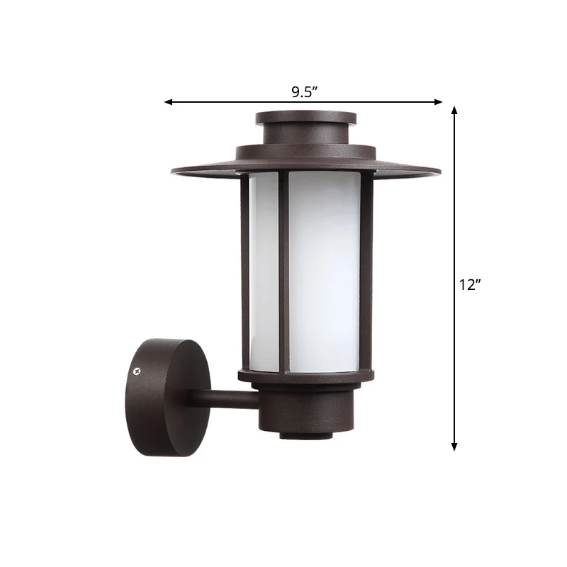 1-lichts witte glazen wandmontage verlichting Lodge-stijl koffieafwerking buitenwandkandelaar Clearhalo