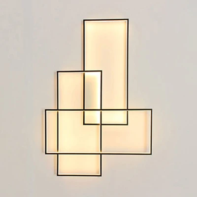 20,5"/30" brede zwarte traverse wandkandelaar moderne acryl wandlamp warm/wit licht Clearhalo