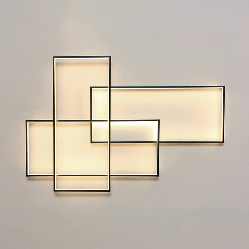 20,5"/30" brede zwarte traverse wandkandelaar moderne acryl wandlamp warm/wit licht Clearhalo