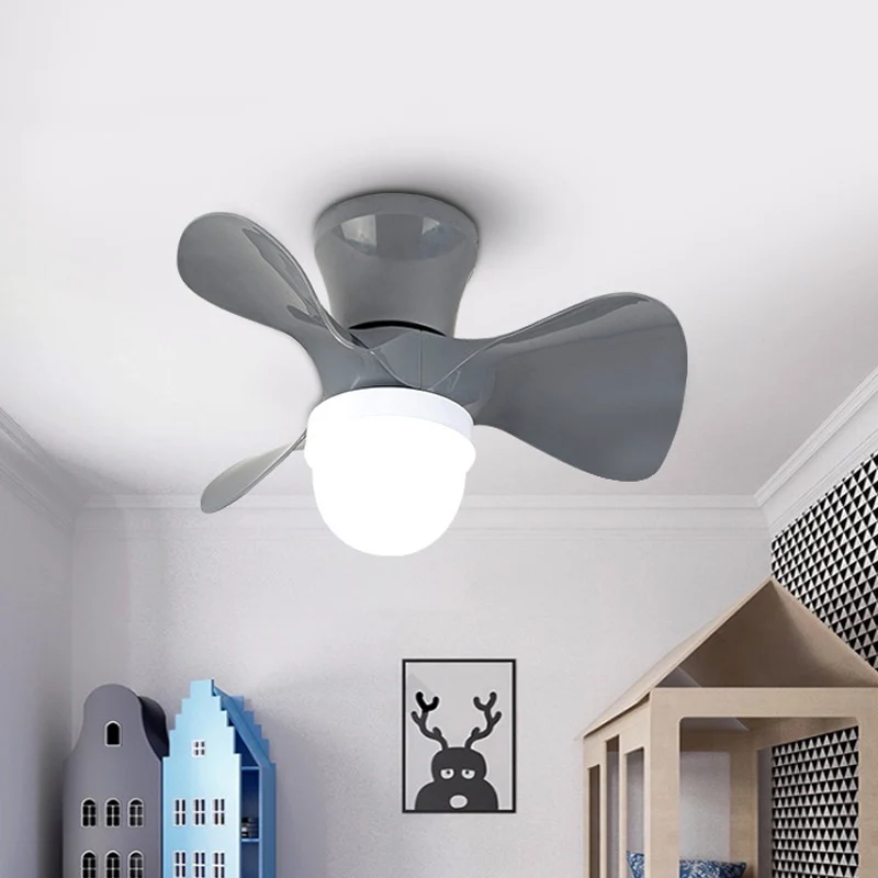 22-inch brede LED-slaapkamer hangende ventilatorlamp, moderne semi-gemonteerde verlichting met kom van acryl, 3 bladen Cle...
