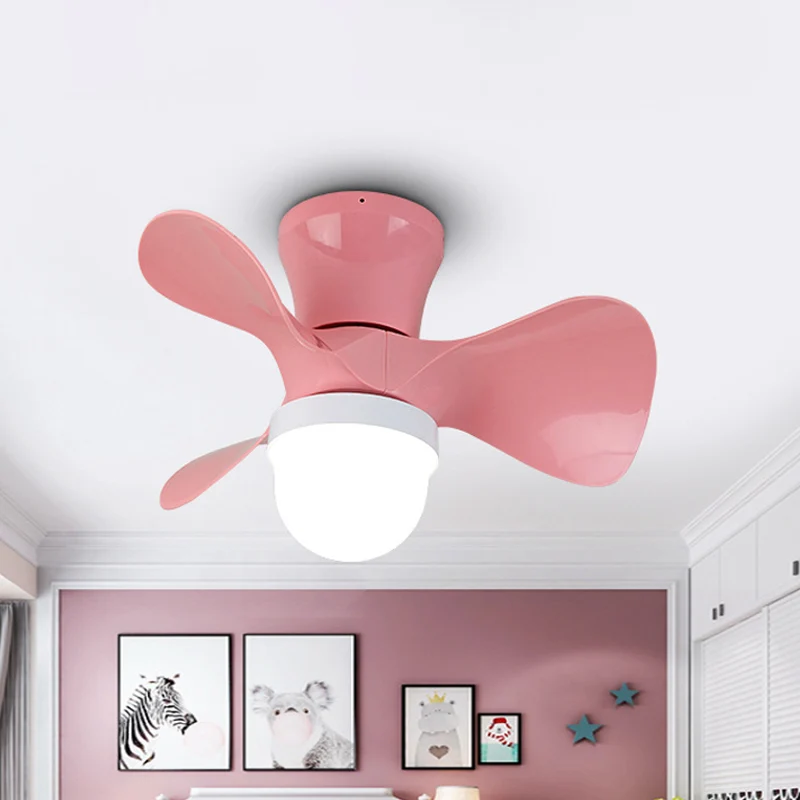 22-inch brede LED-slaapkamer hangende ventilatorlamp, moderne semi-gemonteerde verlichting met kom van acryl, 3 bladen Cle...