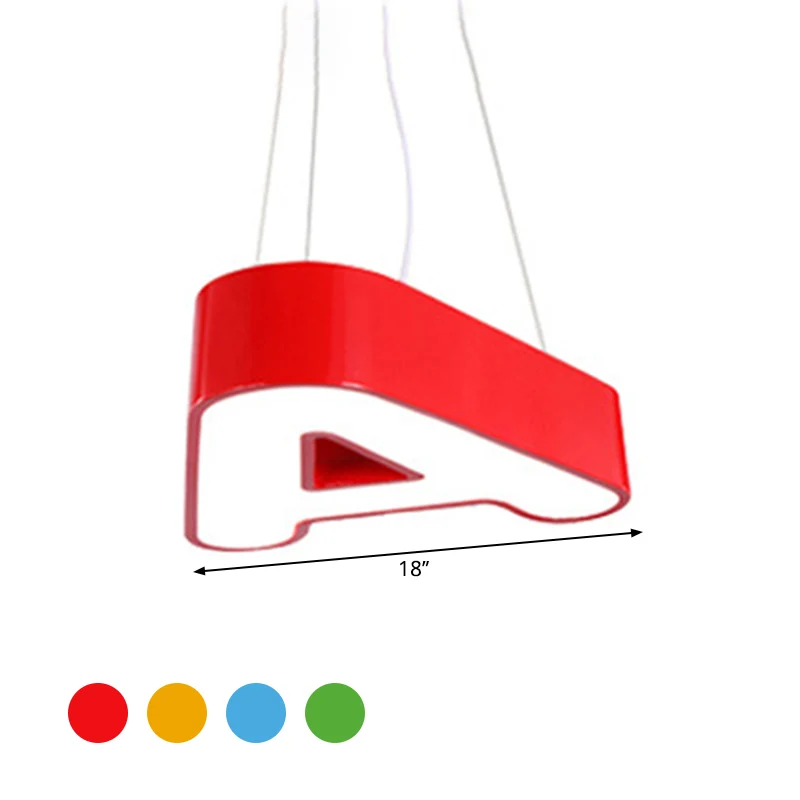 18 "/23.5" Brede Alfabet Inbouw Verlichting Kids Metalen Rood/Blauw/Groen LED Plafondlamp armatuur voor Slaapkamer Clearhalo