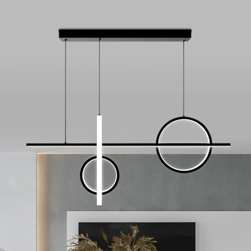 23,5"/31,5" W acryl fietshangende verlichting Noordse LED-eilandlamparmatuur met rechthoekige luifel zwart/goud Clearhalo