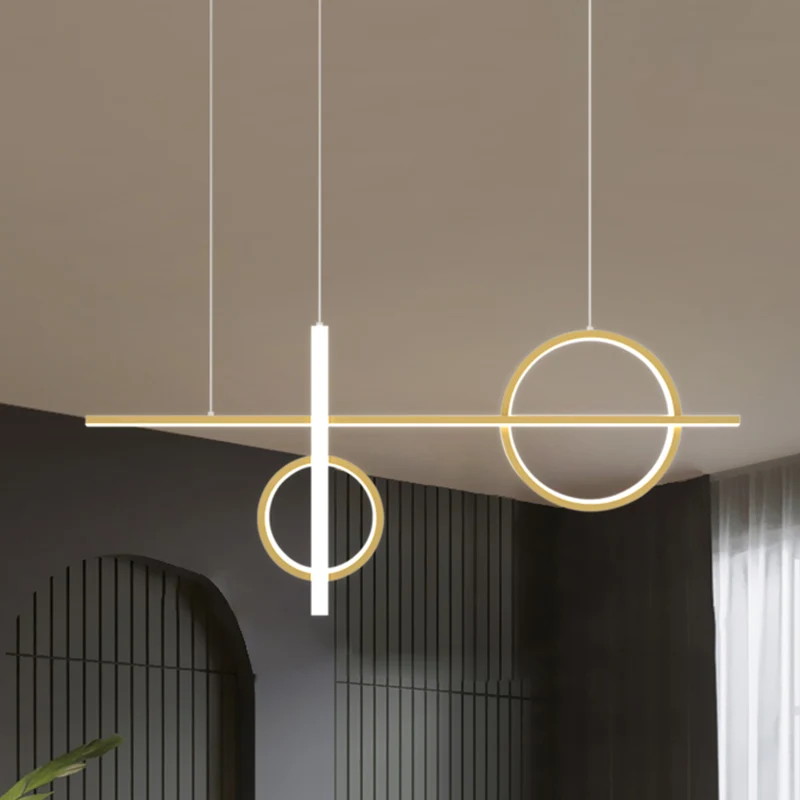 23,5"/31,5" W acryl fietshangende verlichting Noordse LED-eilandlamparmatuur met rechthoekige luifel zwart/goud Clearhalo