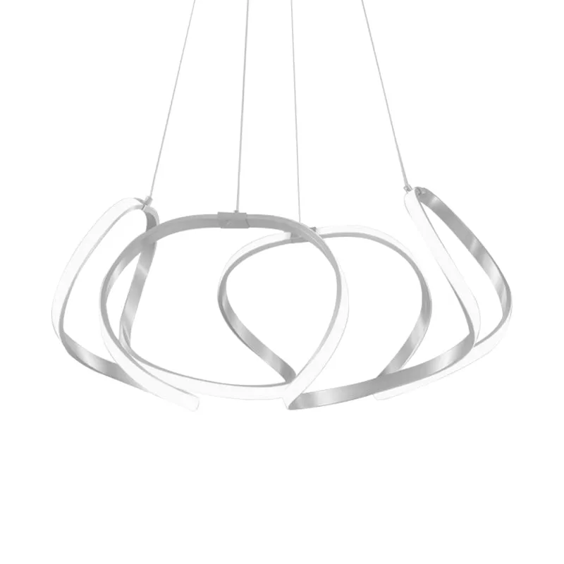23,5"/31,5" brede chroom/gouden stripkroonluchter postmoderne LED 1-lichts acryl hanglampset warm/wit licht Clearhalo