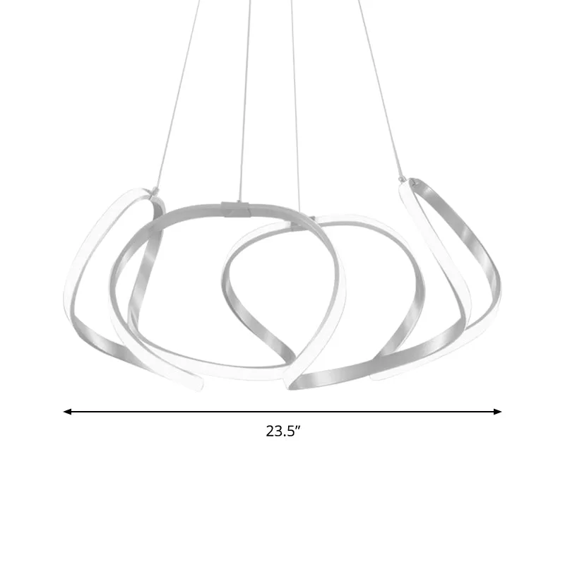 23,5"/31,5" brede chroom/gouden stripkroonluchter postmoderne LED 1-lichts acryl hanglampset warm/wit licht Clearhalo