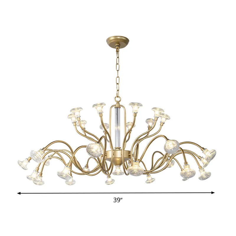 25/31 lichten kristallen kroonluchter licht Lodge goud Spoetnik woonkamer hanglampset Clearhalo