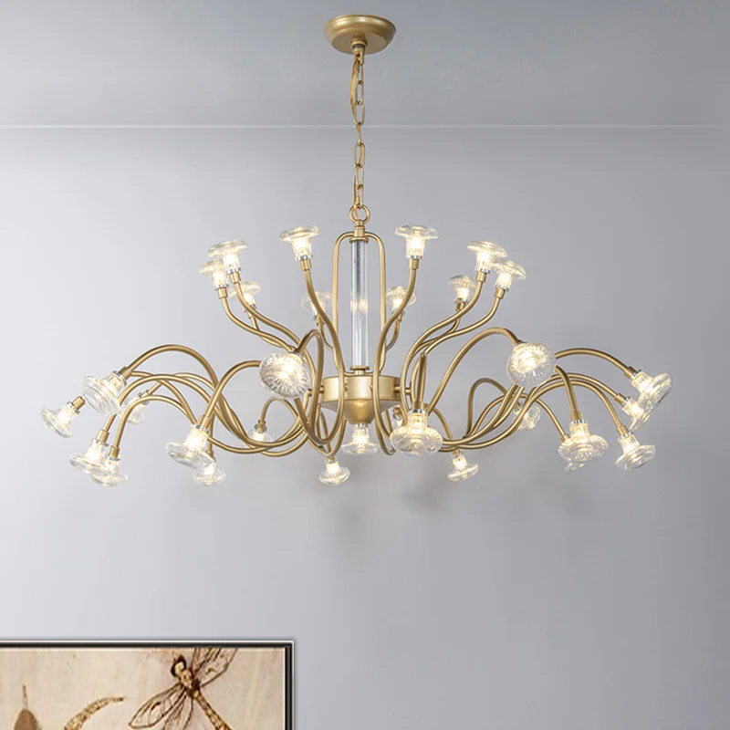 25/31 lichten kristallen kroonluchter licht Lodge goud Spoetnik woonkamer hanglampset Clearhalo