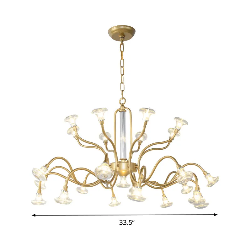 25/31 lichten kristallen kroonluchter licht Lodge goud Spoetnik woonkamer hanglampset Clearhalo