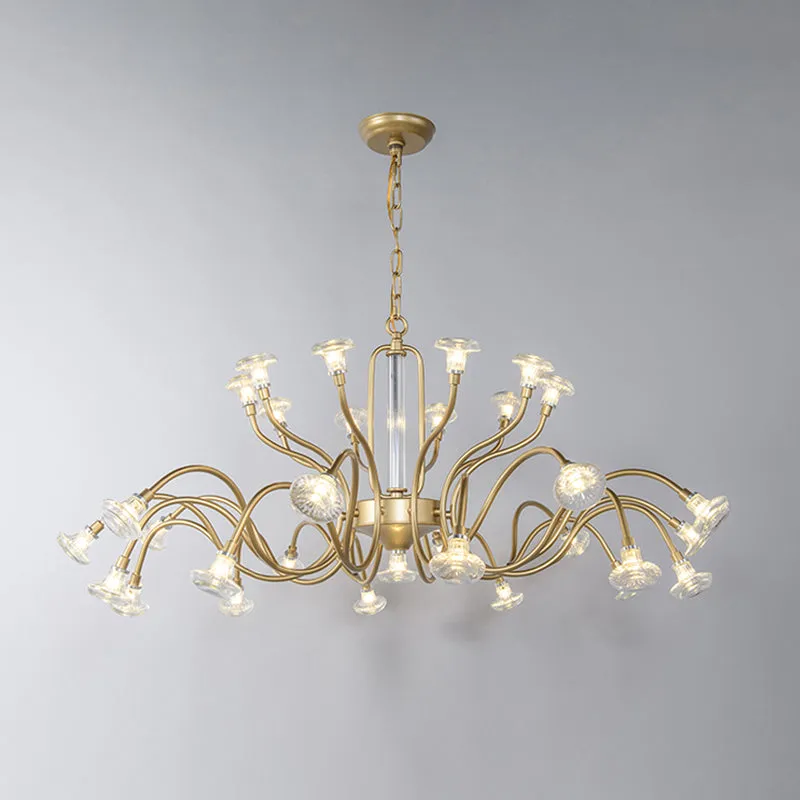 25/31 lichten kristallen kroonluchter licht Lodge goud Spoetnik woonkamer hanglampset Clearhalo