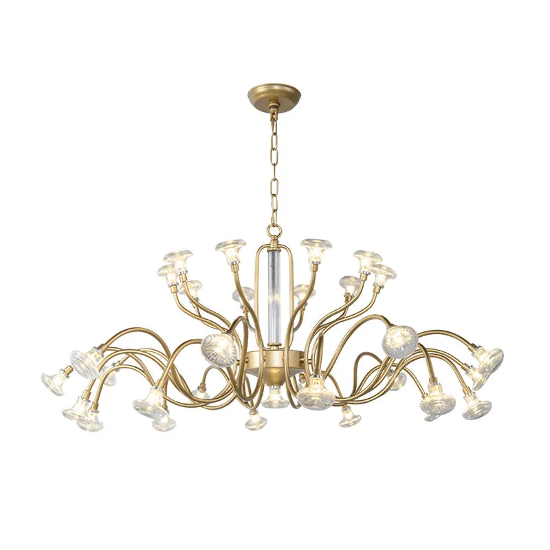 25/31 lichten kristallen kroonluchter licht Lodge goud Spoetnik woonkamer hanglampset Clearhalo