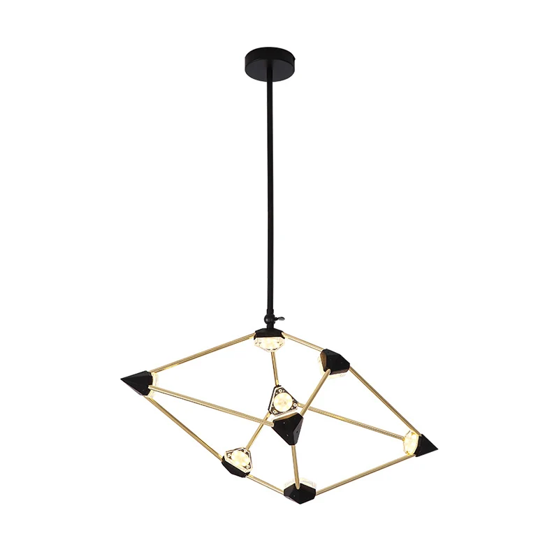 25"/31,5" brede diamanten metalen hanglamp moderne zwarte LED hangende kroonluchter voor eetkamer Clearhalo