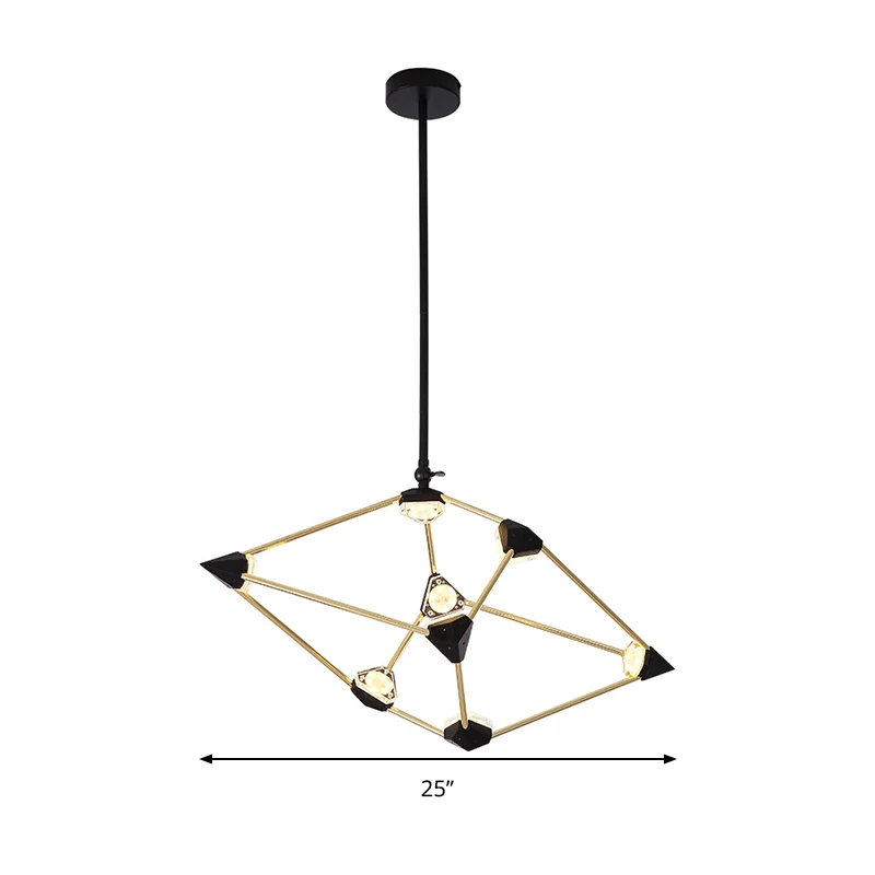 25"/31,5" brede diamanten metalen hanglamp moderne zwarte LED hangende kroonluchter voor eetkamer Clearhalo
