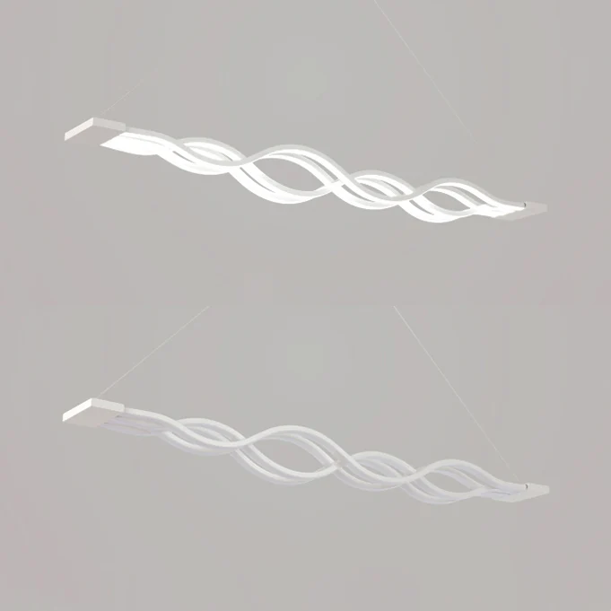 25,5"/39" brede acryl krullende kroonluchter minimalistische LED-plafondlamp boven eiland warm/wit/natuurlijk licht Clearhalo