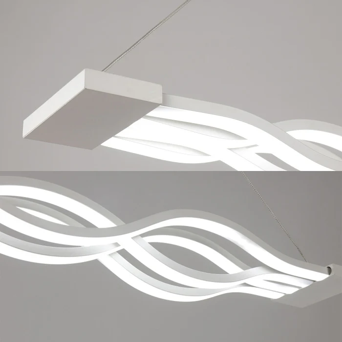 25,5"/39" brede acryl krullende kroonluchter minimalistische LED-plafondlamp boven eiland warm/wit/natuurlijk licht Clearhalo