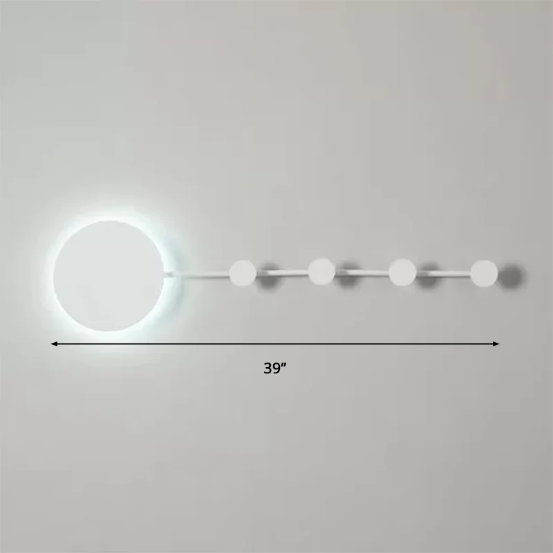 27,5"/39" brede zwart/witte ronde LED-wandlamp Eenvoud LED acryl schanslamp warm/wit licht met hangers Clearhalo