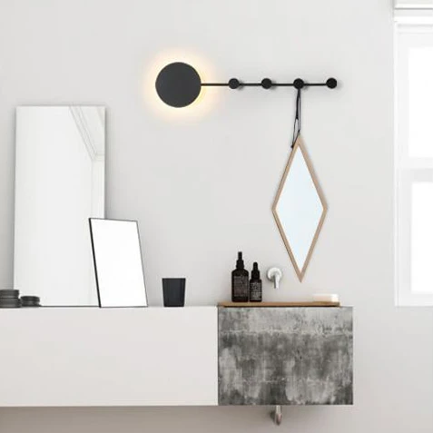 27,5"/39" brede zwart/witte ronde LED-wandlamp Eenvoud LED acryl schanslamp warm/wit licht met hangers Clearhalo