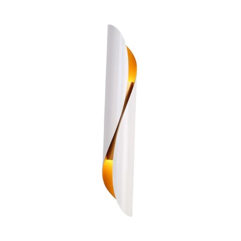 2-koppige gerolde inbouwsconce minimalisme zwart/wit metallic wandgemonteerde verlichting Clearhalo