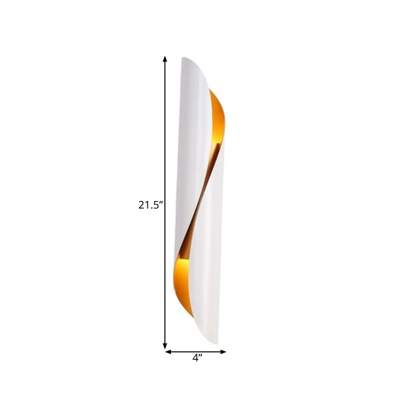 2-koppige gerolde inbouwsconce minimalisme zwart/wit metallic wandgemonteerde verlichting Clearhalo