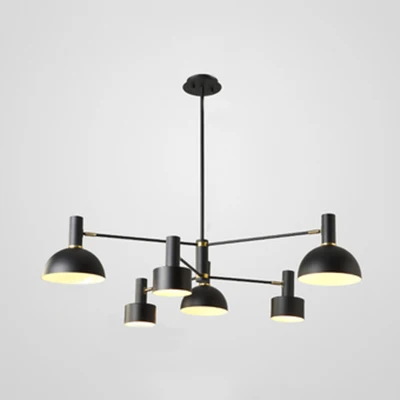 2-laags 6-lichts kroonluchter Drum en Bowl metalen hanglamp voor woonkamervilla Clearhalo