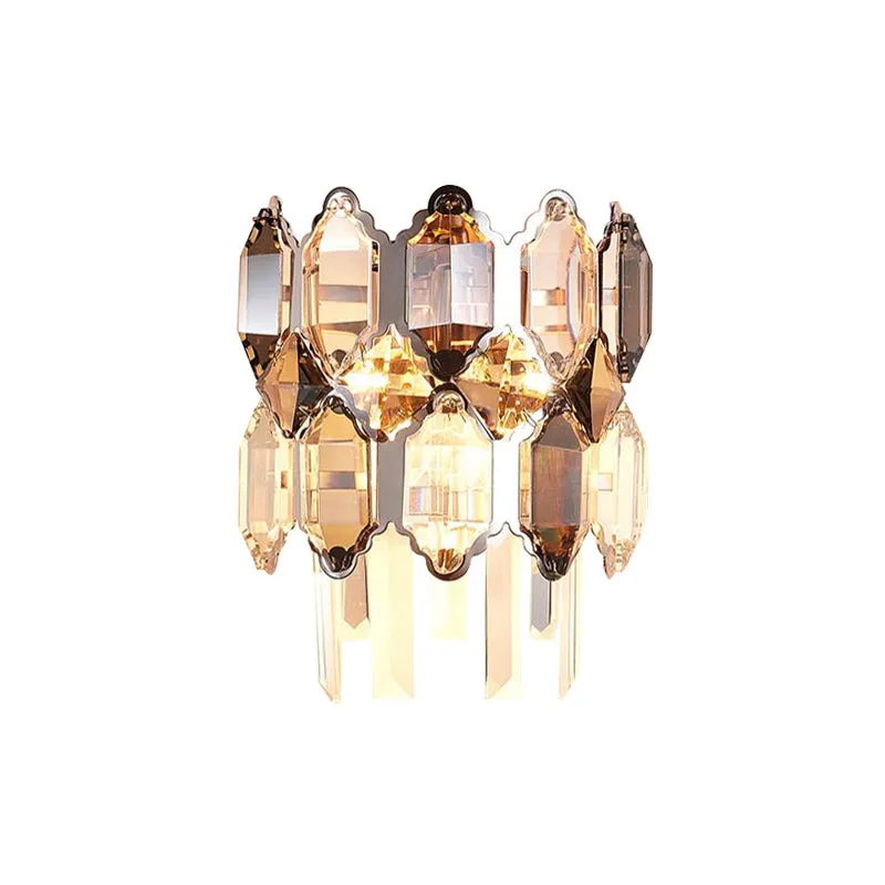 2-laags heldere kristallen schanslamp minimalisme 2 hoofden woonkamer wandverlichtingsarmatuur Clearhalo