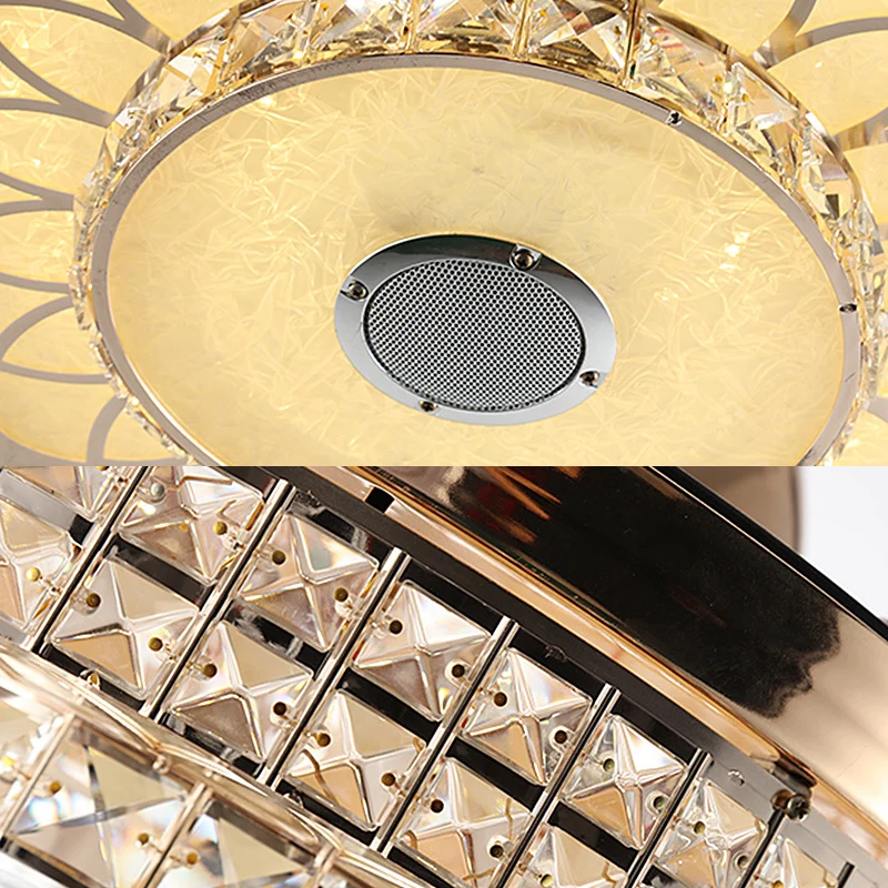 2-laags led-plafondventilator verlichting moderne wandbediening/afstandsbediening/frequentie converteerbaar facetgeslepen...