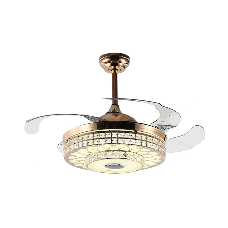 2-laags led-plafondventilator verlichting moderne wandbediening/afstandsbediening/frequentie converteerbaar facetgeslepen...