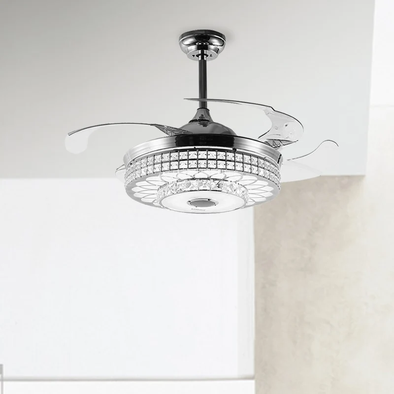2-laags led-plafondventilator verlichting moderne wandbediening/afstandsbediening/frequentie converteerbaar facetgeslepen...