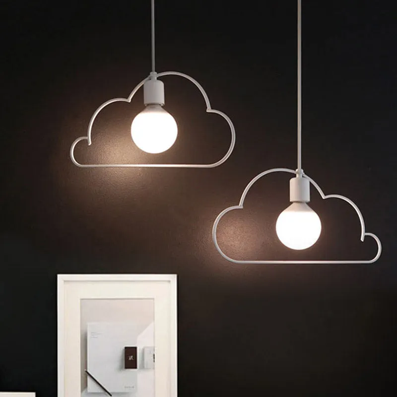 2-lamps keuken multi-licht hanglamp Scandinavisch zwart/wit pendellamp met wolkenijzeren frame Clearhalo
