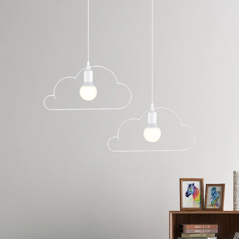 2-lamps keuken multi-licht hanglamp Scandinavisch zwart/wit pendellamp met wolkenijzeren frame Clearhalo