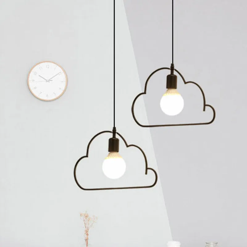 2-lamps keuken multi-licht hanglamp Scandinavisch zwart/wit pendellamp met wolkenijzeren frame Clearhalo