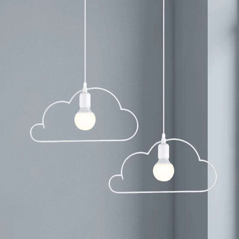 2-lamps keuken multi-licht hanglamp Scandinavisch zwart/wit pendellamp met wolkenijzeren frame Clearhalo