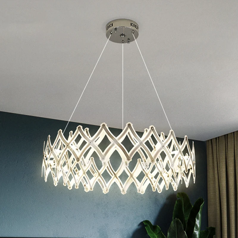 31,5"/23,5" W grid kroonluchter hedendaagse acryl eetkamer LED hanglamp chroom/goud, warm/wit licht Clearhalo