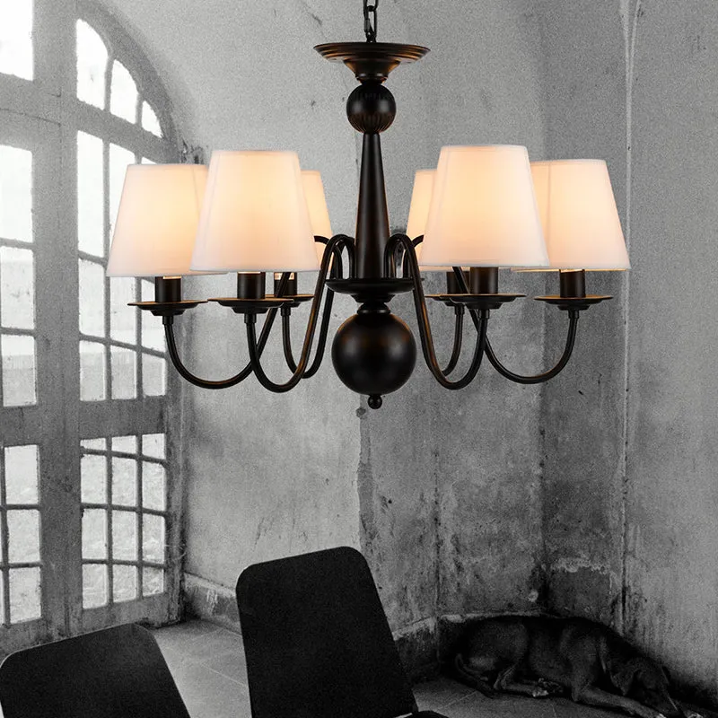 3/5/6 lampen kroonluchter lichtarmatuur traditionele witte stof taps toelopende hanglamp voor woonkamer Clearhalo