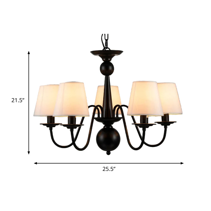 3/5/6 lampen kroonluchter lichtarmatuur traditionele witte stof taps toelopende hanglamp voor woonkamer Clearhalo