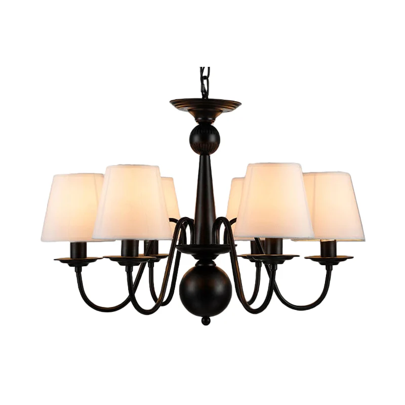 3/5/6 lampen kroonluchter lichtarmatuur traditionele witte stof taps toelopende hanglamp voor woonkamer Clearhalo