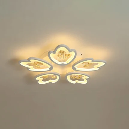 3/5/9-lichts LED slaapkamer inbouwlamp met bladeren acryl schaduw witte inbouw plafondlamp warm/wit/natuurlijk licht Clear...