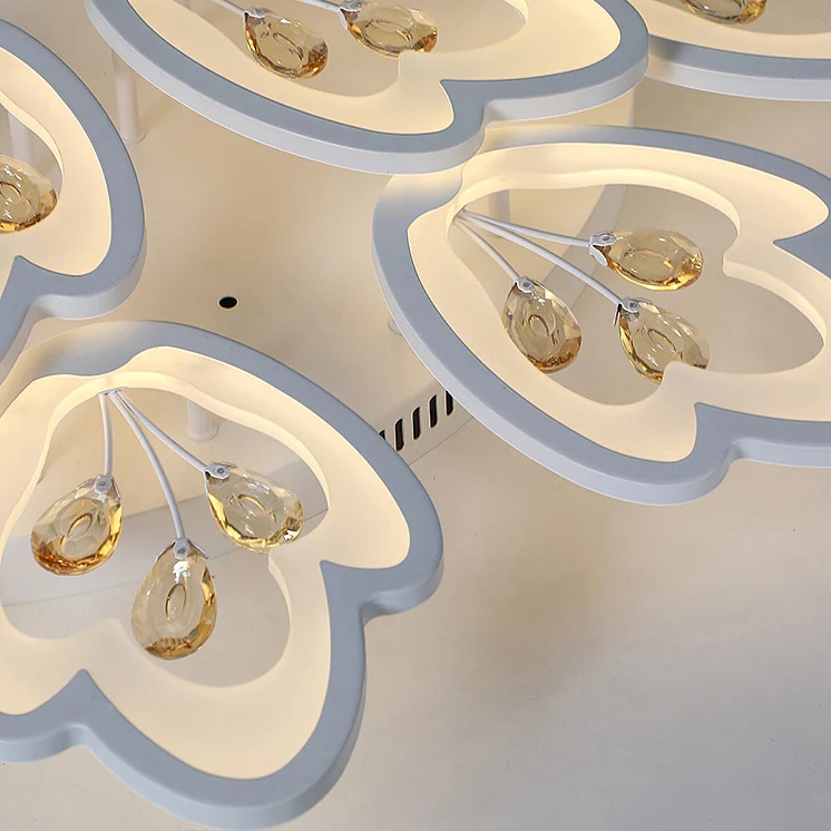 3/5/9-lichts LED slaapkamer inbouwlamp met bladeren acryl schaduw witte inbouw plafondlamp warm/wit/natuurlijk licht Clear...
