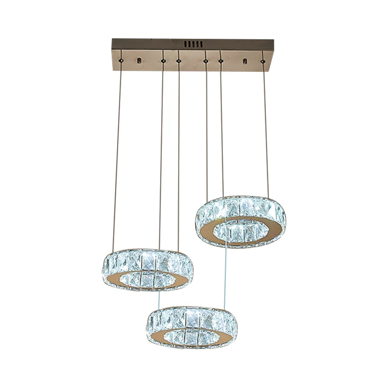 3/5-lamp helder kristal meerdere lampen hanger moderne bronzen ring eetkamer LED hangende plafondlamp Clearhalo